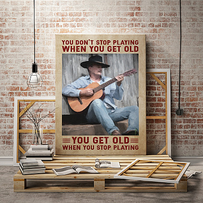 Alternative view of You Don't Stop Playing When You Get Old Gallery Wrapped Framed Canvas Prints - Unframed Poster