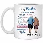 Personalized to My Bestie Thanks for Bottle, White, 11 oz. White Mug