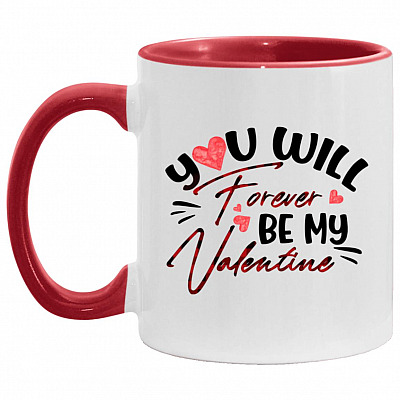 4ever mug, White/Red, 11 oz. Accent Mug