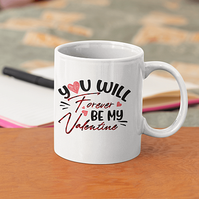Alternative view of You Will Forever Be My Valentine Coffee Mug - Beer Stein - Water Bottle - Color Changing Mug