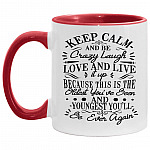 Keep Mug, White/Red, 11 oz. Accent Mug