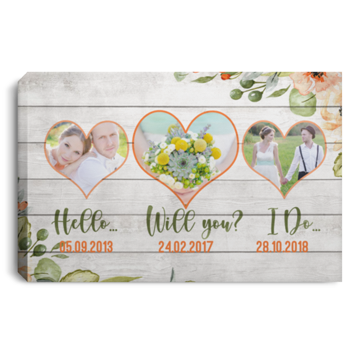 Custom Photo Hello Will You I Do Gallery Wrapped Framed Canvas Prints - Unframed Poster - Home Decor Wall Art, White, 0.75'' Framed Canvas