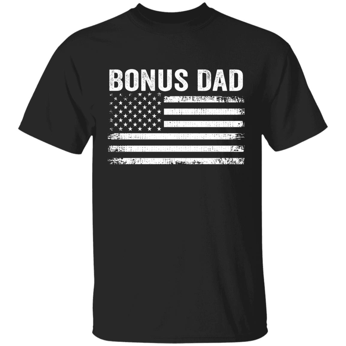 American Bonus Dad Flag T-Shirt, Black, Unisex T-Shirt