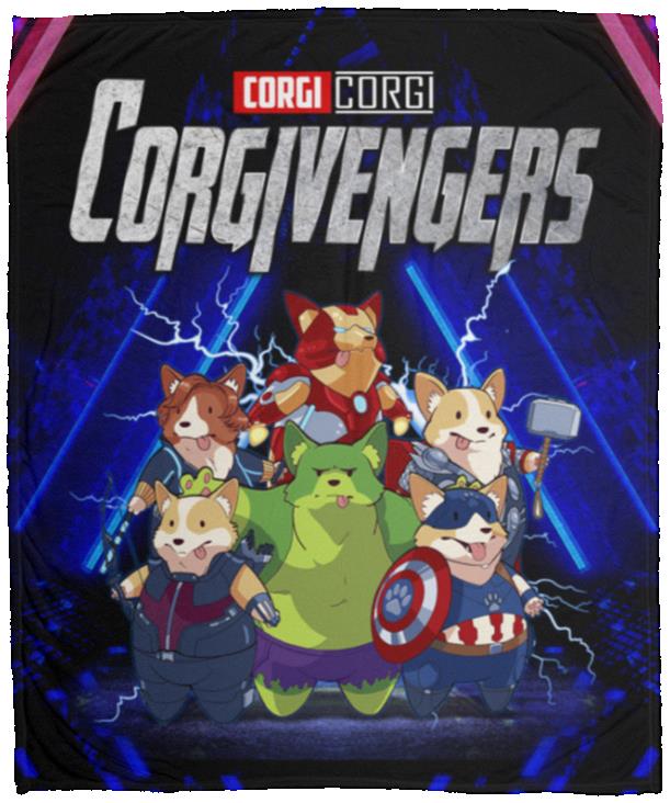 Corgi Blanket, White, Cozy Plush Fleece Blanket - 50x60