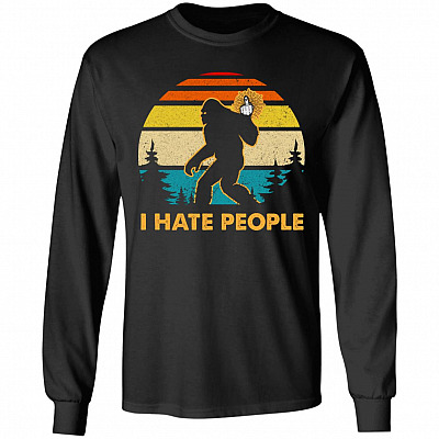 People Hoodie, Black, Long Sleeve