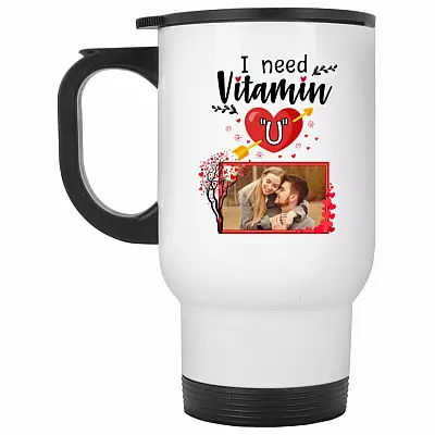 14 oz. White Travel Mug