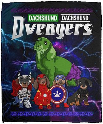 Dachshund Blanket, White, Cozy Plush Fleece Blanket - 50x60