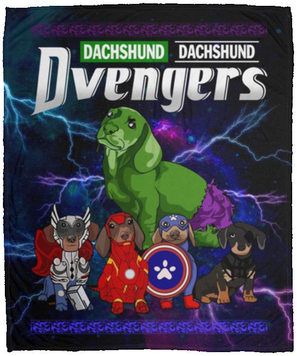 Dachshund Blanket, White, Cozy Plush Fleece Blanket - 50x60