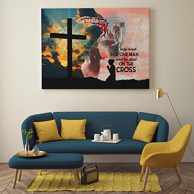 Alternative view of I Only Kneel For One Man And He Died On The Cross Gallery Wrapped Framed Canvas Prints - Unframed Poster