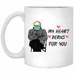 My Heart Berns For You, White, 11 oz. White Mug