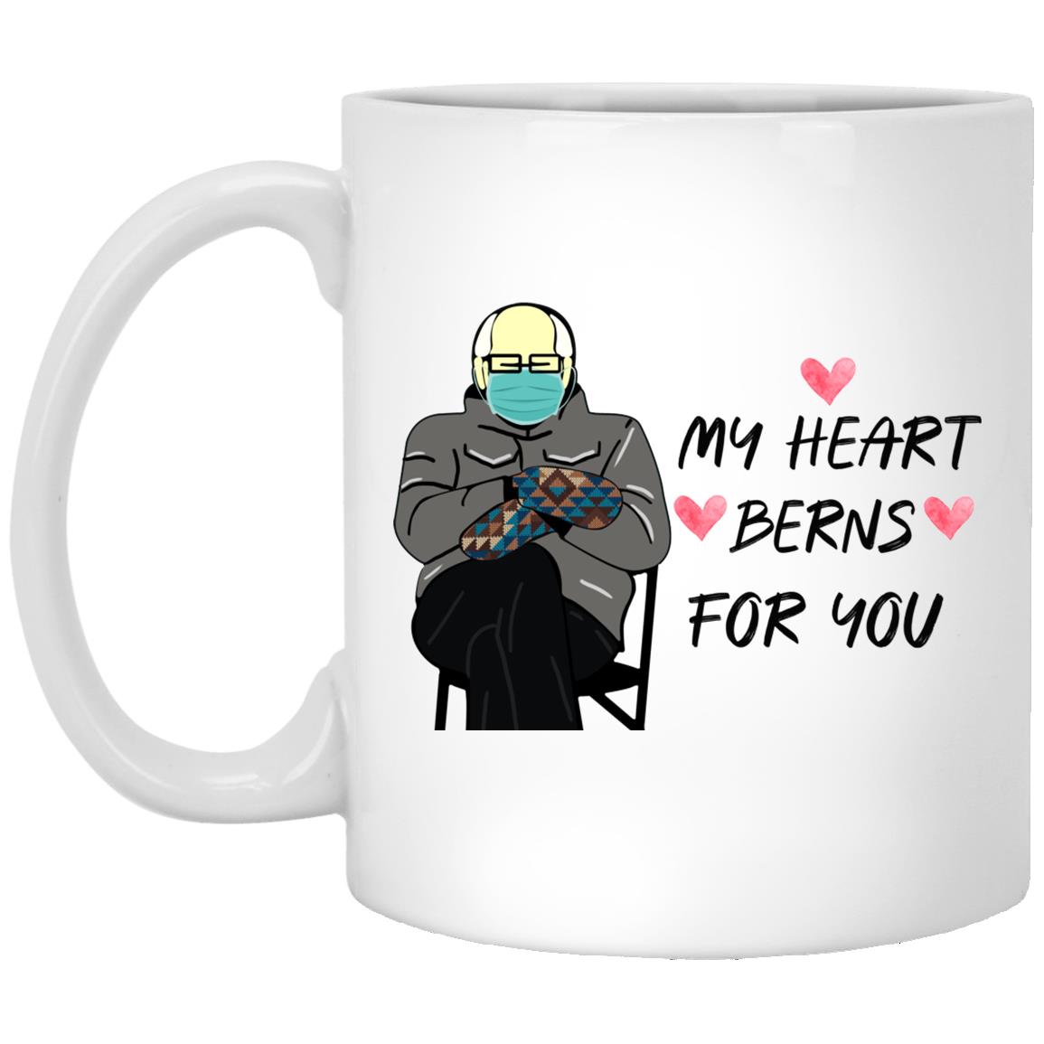 My Heart Berns For You, White, 11 oz. White Mug