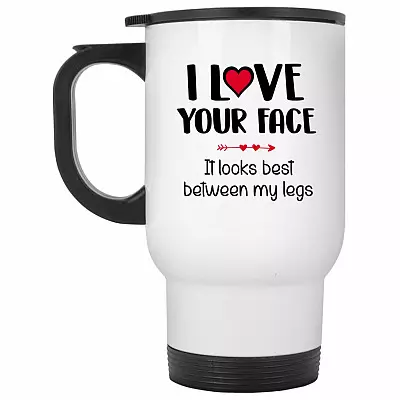 14 oz. White Travel Mug