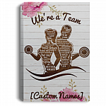 Personalized Gym Couple We're a Team I Got You Wrapped Framed Canvas Prints - Unframed Poster - Home Decor Wall Art, White, 0.75'' Framed Canvas