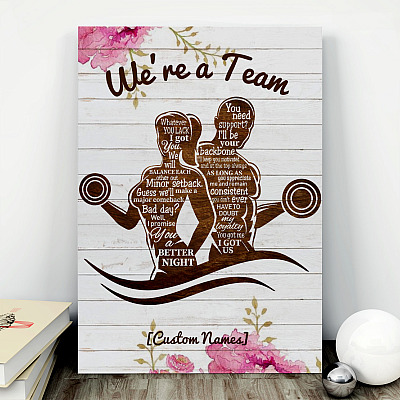 Alternative view of Personalized Gym Couple We're a Team I Got You Wrapped Framed Canvas Prints - Unframed Poster - Home Decor Wall Art