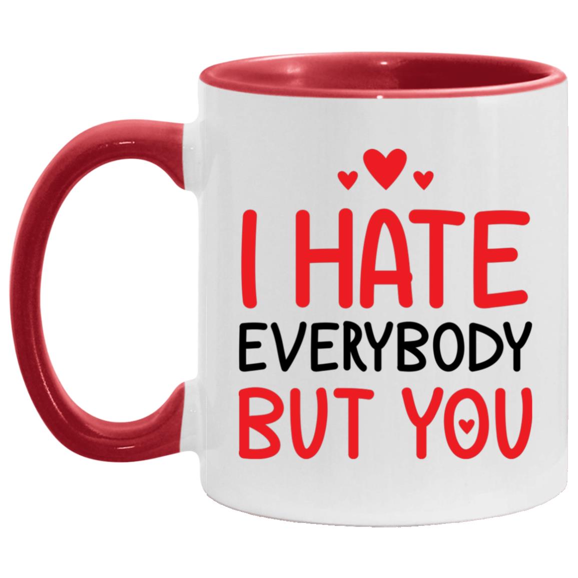 I hate accent, White/Red, 11 oz. Accent Mug