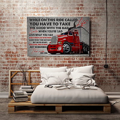Alternative view of Truck While On This Ride Called Life You Have To Take The Good With The Bad Framed Canvas Prints - Unframed Poster