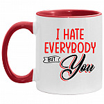 I hate typo accent, White/Red, 11 oz. Accent Mug