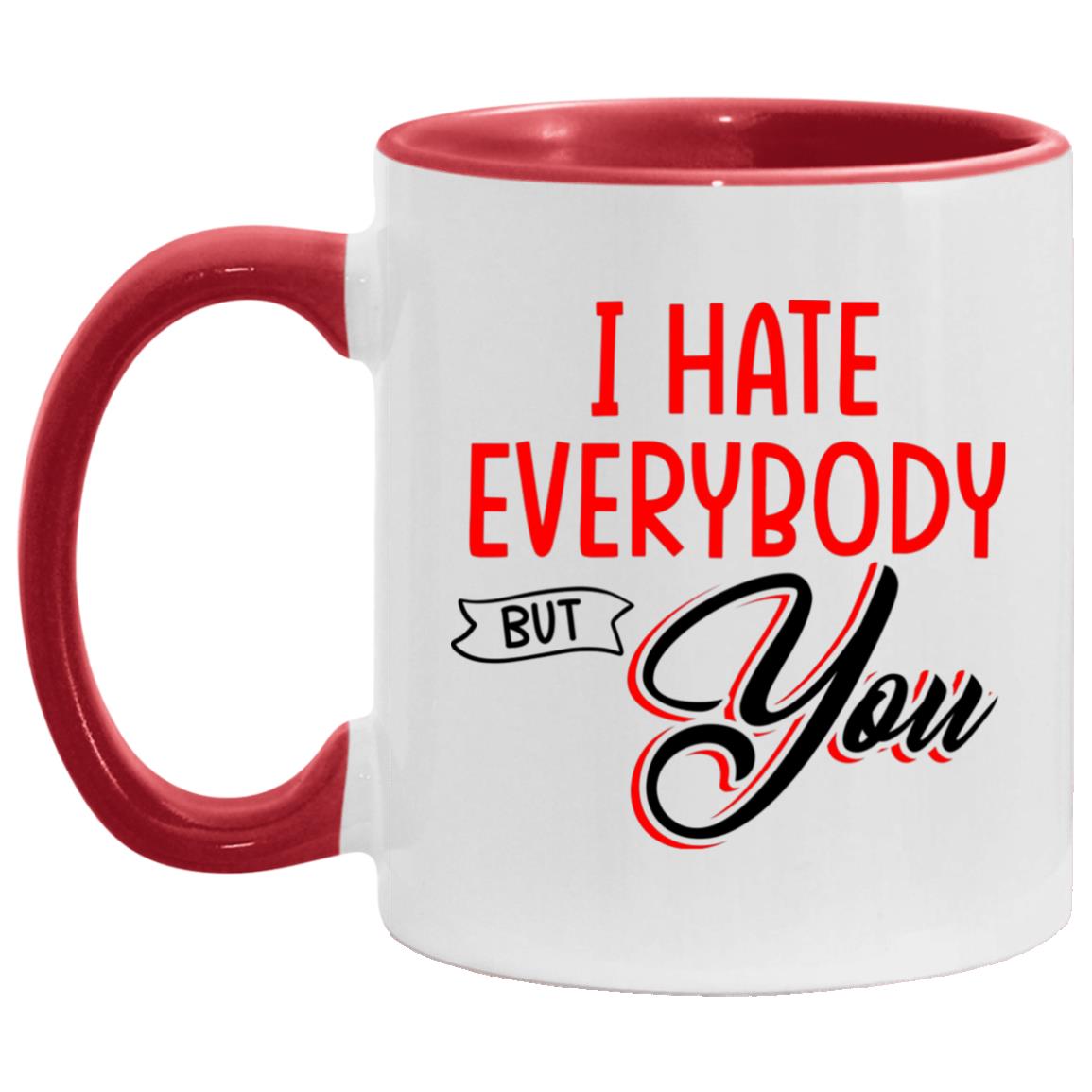 I hate typo accent, White/Red, 11 oz. Accent Mug