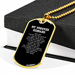 My Forever Husband Read This Anytime You Feel Anxious Dog Tag Pendant Necklace - Dog Tag (Gold Plated)