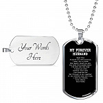 My Forever Husband Read This Anytime You Feel Anxious Dog Tag Pendant Necklace - Dog Tag (Silver)