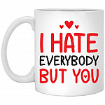 I hate mug, White, 11 oz. White Mug
