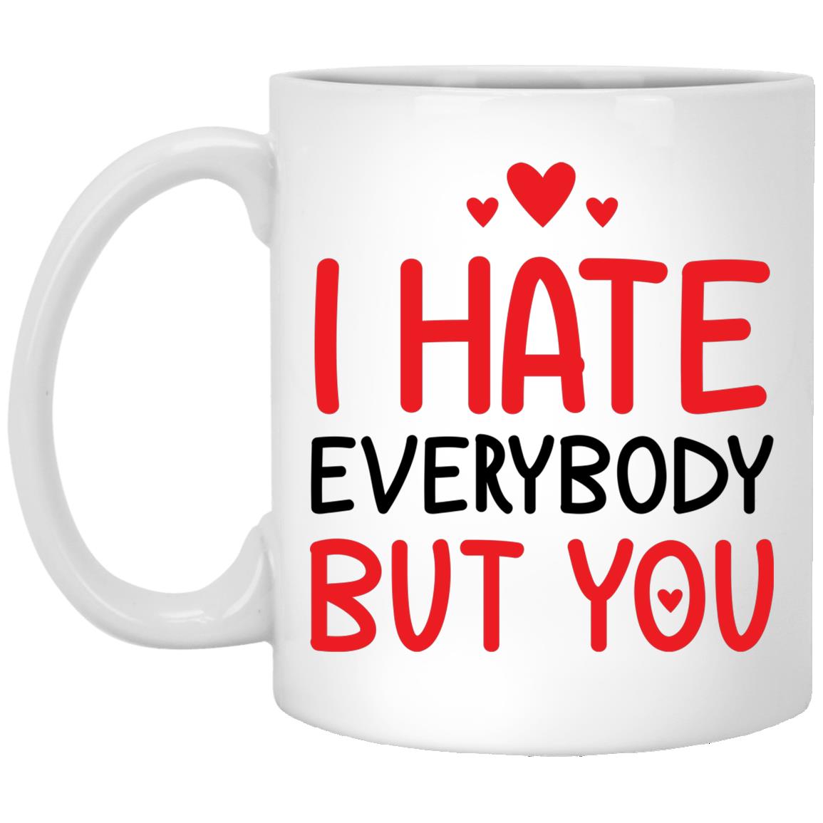 I hate mug, White, 11 oz. White Mug