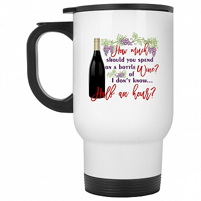14 oz. White Travel Mug