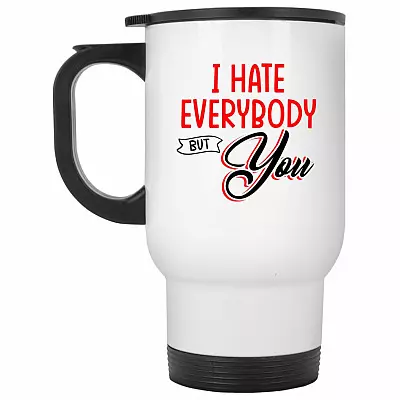 14 oz. White Travel Mug