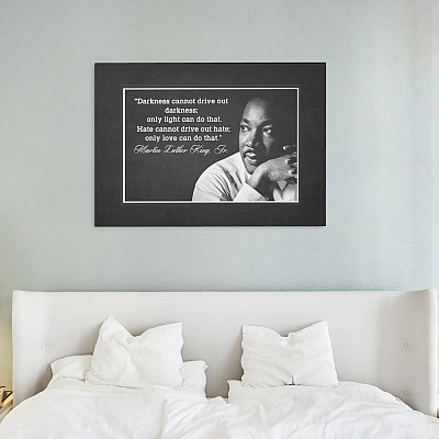 Alternative view of Martin Luther King Jr Darkness Cannot Drive Out Darkness Only Light Can Do That Framed Canvas - MLK Unframed Poster