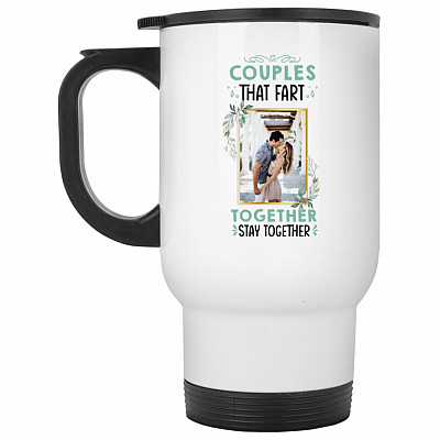 14 oz. White Travel Mug
