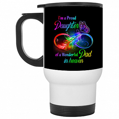 14 oz. White Travel Mug