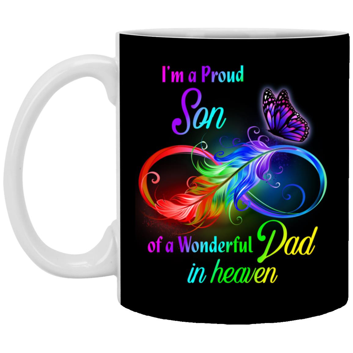 Son Dad Mug, Black, 11 oz. White Mug