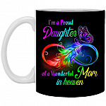 Daughter Mom Mug, Black, 11 oz. White Mug