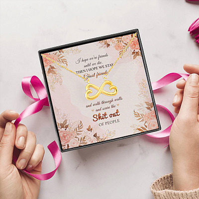 Alternative view of I Hope We Are Friend Until We Die Then We Stay Ghost Friends Infinity Heart Pendant Necklace