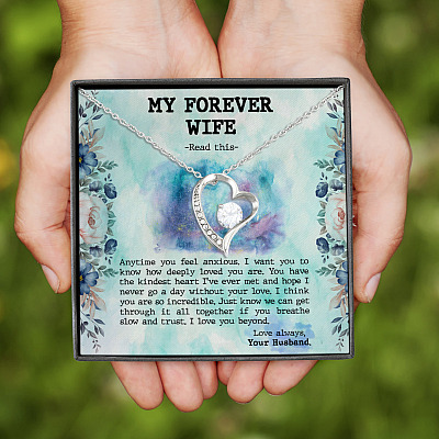 Alternative view of My Forever Wife Read This Anytime You Feel Anxious Forever Love Pendant Necklace