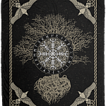 Vik-ing Aegishjalmur Celtic Pattern Mink Blanket - Scandinavian Compass Norse Woven Blanket, White, Cozy Plush Fleece Blanket - 50x60