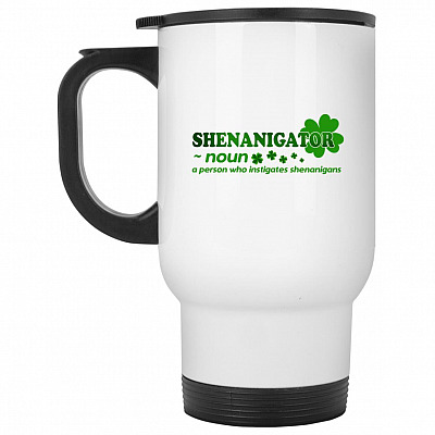 14 oz. White Travel Mug