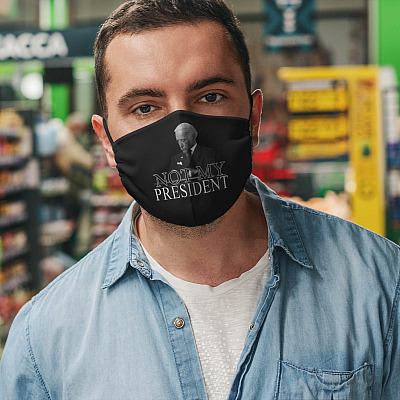 Alternative view of Not My President - Joe Biden Is Not My President - Fuck Biden Reusable Custom Printed Cloth Face Mask Cover