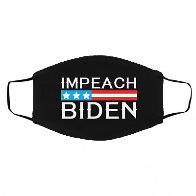 Impeach Biden, Black, Cloth Face Cover – Medium/Large