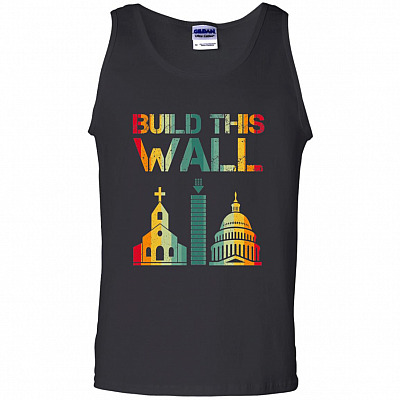 Build This Wall Anti Religion, Black, Unisex Tank Top