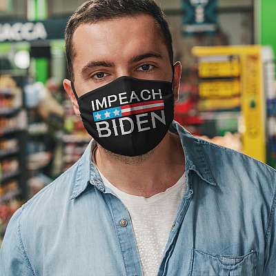 Alternative view of Impeach Biden - Joe Biden Is Not My President - Fuck Biden Reusable Custom Printed Cloth Face Mask Cover