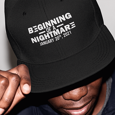 Alternative view of Biden Beginning of a Nightmare January 20th 2021 Twill Cap - High-Profile Snapback Hat - Trucker Hat