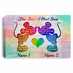 Personalized Gay Couple the Day I Met You LGBT Gift Framed Canvas Prints - Unframed Poster, White, 0.75'' Framed Canvas