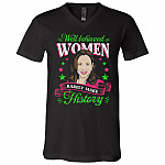 women vneck, Black, V-Neck T-Shirt