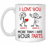 Personalized I Love You More Than Stein, White, 11 oz. White Mug