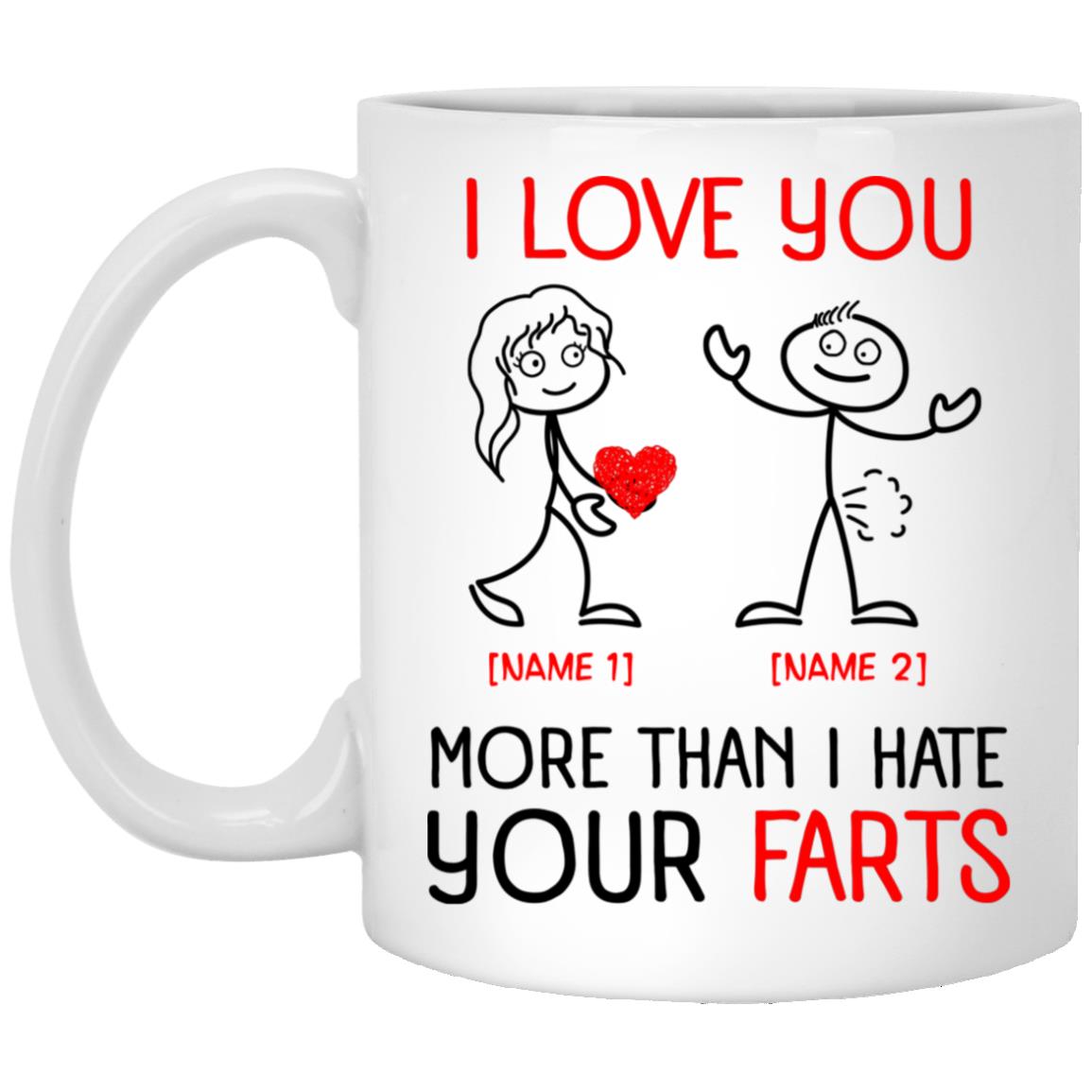 Personalized I Love You More Than Stein, White, 11 oz. White Mug