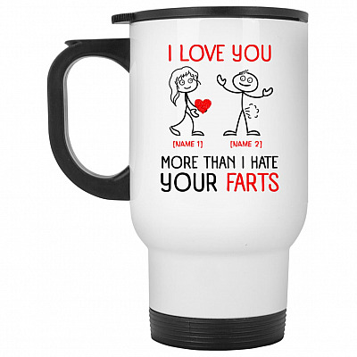 14 oz. White Travel Mug