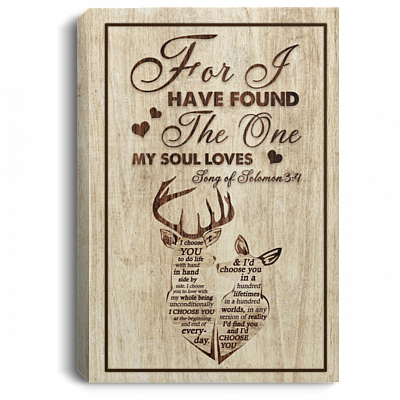 I Have Found The One My Soul Loves Gallery Wrapped Framed Canvas Prints-Unframed Poster-Home Decor Wall Art, White, 0.75'' Framed Canvas