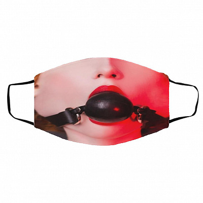 Ball Gag mask, White, Cloth Face Cover – Medium/Large