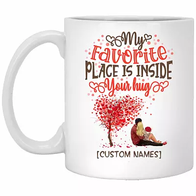 Personalized My Favorite Place Mug, White, 11 oz. White Mug